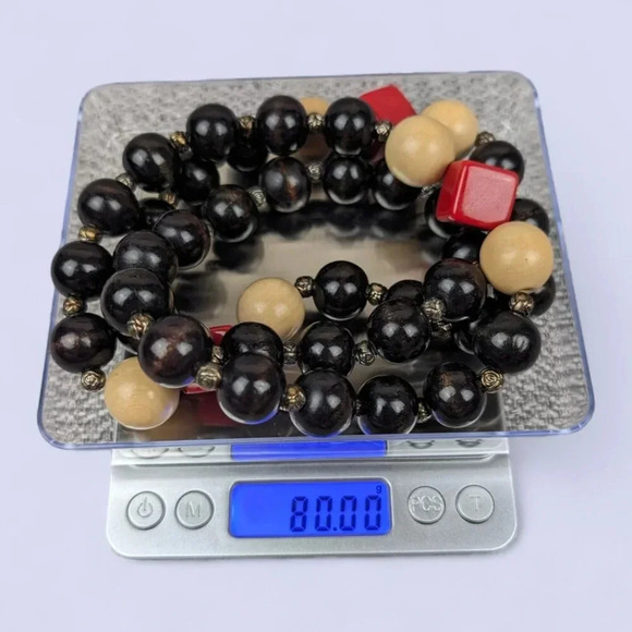 (2/$20) Vintage Red Cube Beaded Necklace - Picture 5 of 5